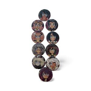 Anime Character Button Pin Set - 10 Webcomic Collectible Chibi Style Artwork‎ 3